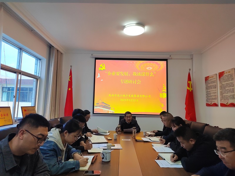 【“三抓三促”行動進行時】市龍江城鄉(xiāng)集團開展“隴南要發(fā)展，我該謀什么”——圍繞“加快集團公司高質量發(fā)展，我該謀什么”專題研討